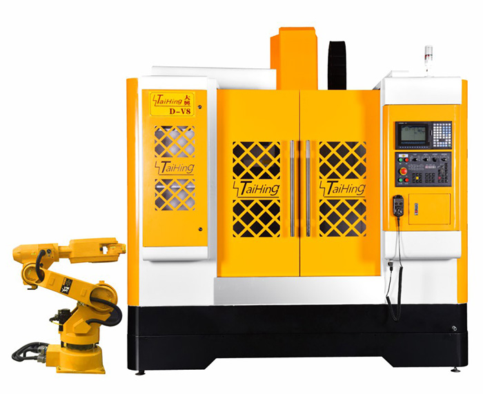 线轨机D-V8（三菱系统）—CNC850三轴线轨机(高速高精密零件立式加工中心机） （带油雾得理器） 主轴转速达18000转 ，带机械手